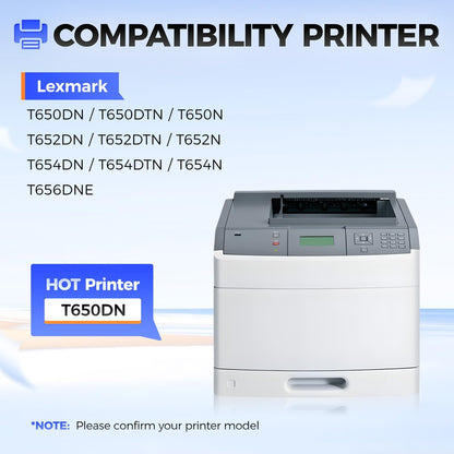 T650A11A Toner Cartridge with chip Black High Yield 1-Pack Replacement for Lexmark T650A11A Toner Compatible with Lexmark T650DN T650DTN T650N T652DN T652DTN T652N T654DN T654DTN T654N T656DNE Printer