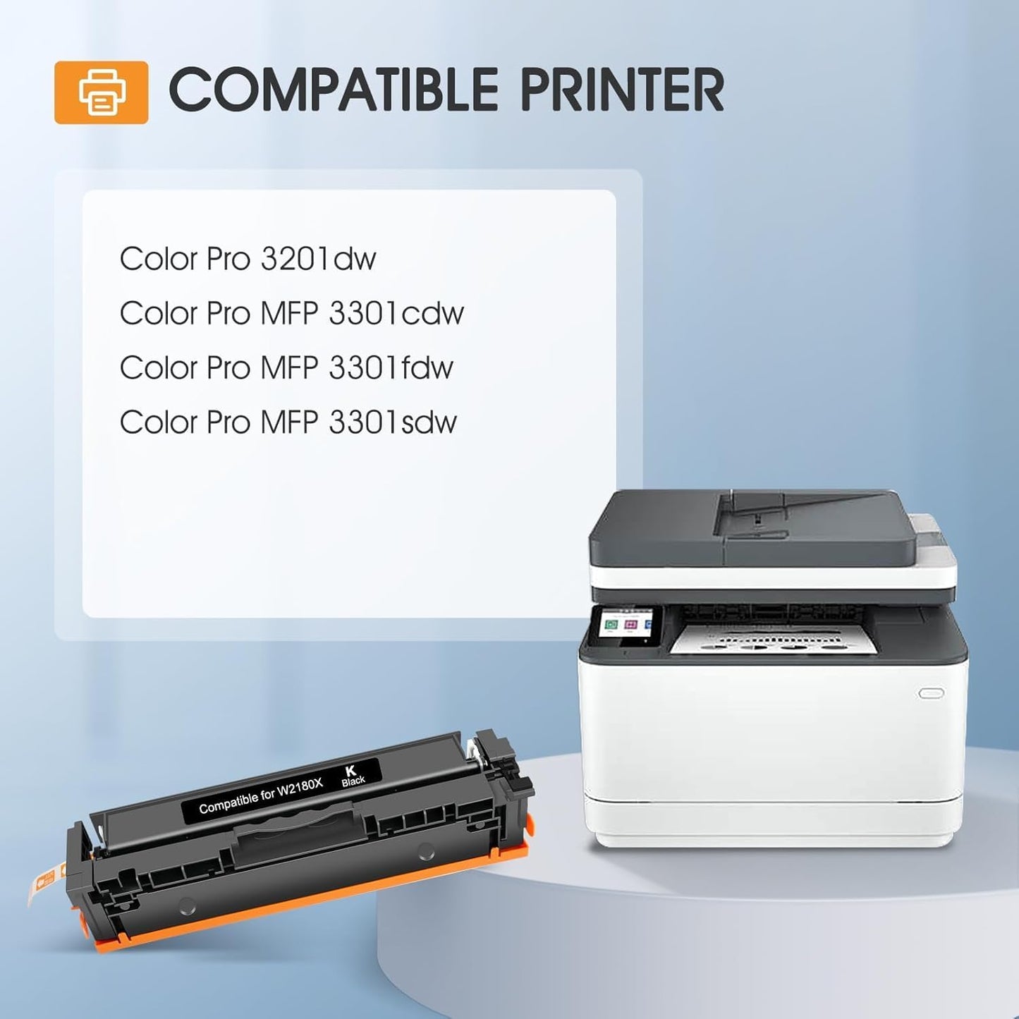 218X 218A Toner Cartridges 4 Pack 3201dw Compatible Replacement for HP 218X 218A Color Laserjet Pro MFP 3301fdw 3301cdw 3201dw 3301sdw Printer High Yield Ink Set W2180X (Black Cyan Yellow Magenta)