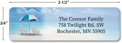 Colorful Images Calm Seas Rolled Personalized Return Address Mailing Labels with Dispenser, Customize with Name & Shipping Address, 500 ¾” x 2½” Self Adhesive, Easy Peel Label Roll