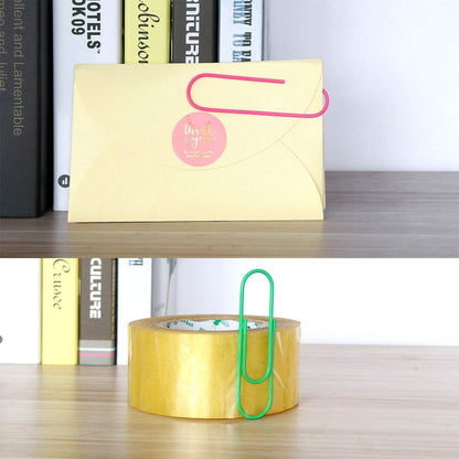 Coideal Super Large Paperclips Colored, 30 Pack 4 Inch Jumbo XL Mega Paper Clips Holder Vinyl Coated Assorted Color for Office (10 cm)