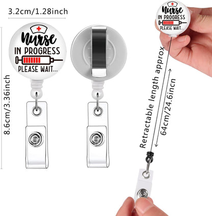 15Pcs Nurse Badge Reels Retractable Badge Holders ID Badge Holder Retractable Badge Clip Nurse Badge Reel for ID Card Holder