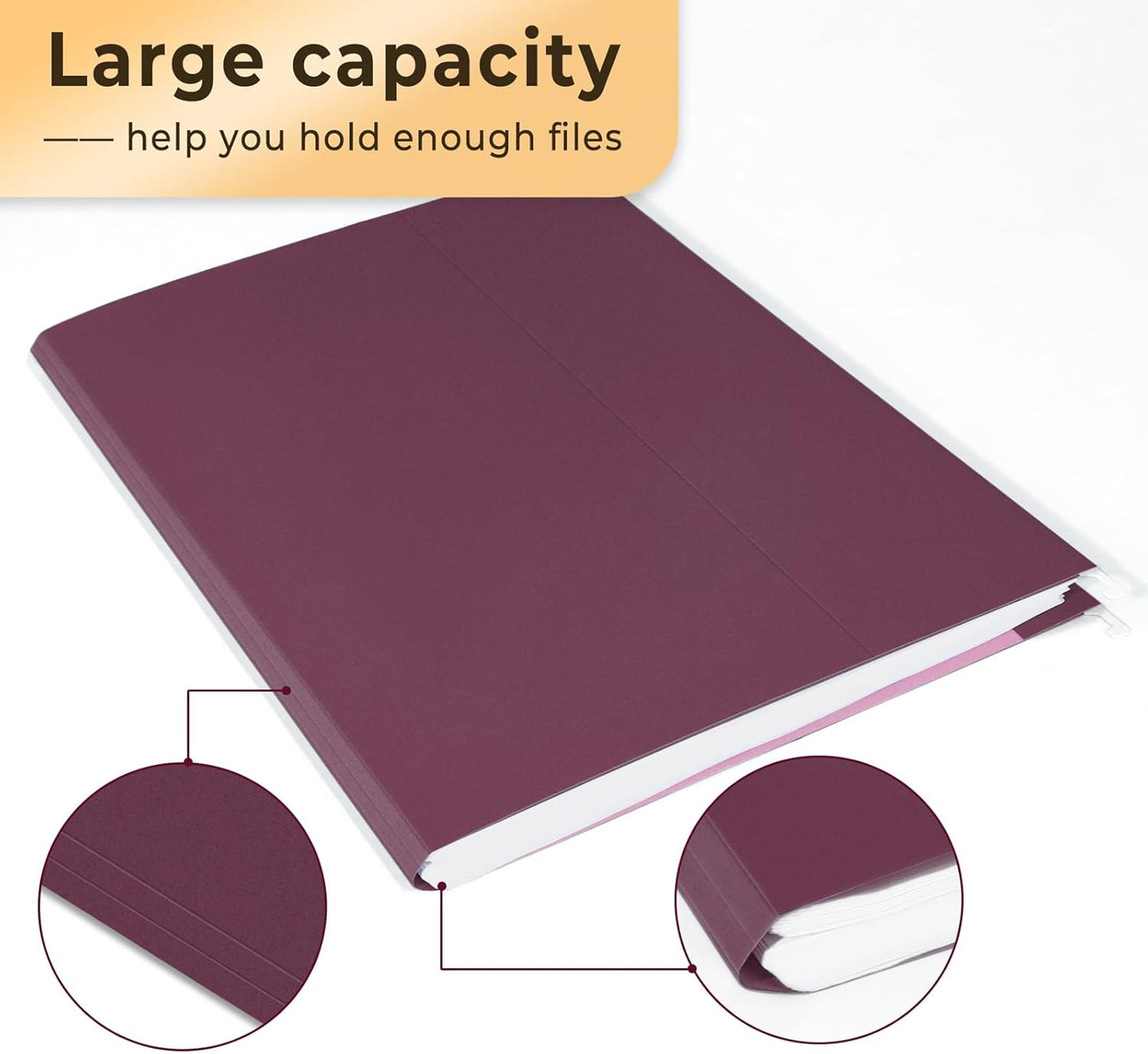 SUNEE Hanging File Folders Vintage Colors, 25 Pack Letter Size File Folders with 1/5-cut Tabs, Stay Organized for Your Home and Office Bulk File and Documents