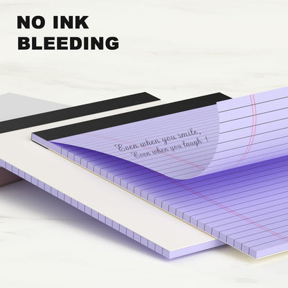 Colored Legal Pads 8.5 x 11 Note Pads, Wide Ruled Sturdy Back Writing Pads 30 Sheets/Pad, 20lb Colored Paper, Perforated Notepad with Sturdy Back (4 Pads)