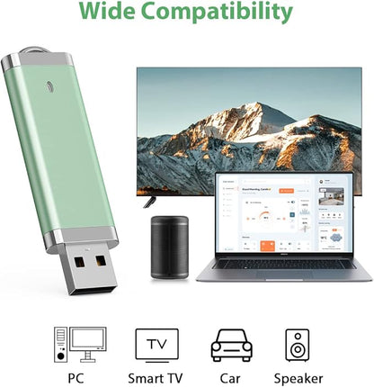 Aiibe 5 Pack 16GB 16G USB 2.0 Flash Drive Bright Thumb Drives Data Storage Memory Stick Portable Pen Jump Drives (16GB, 5 Mixed Colors: Blue Green Yellow Pink Purple)