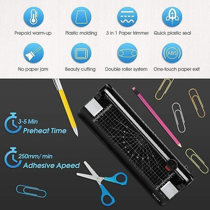 A3/A4/A6 Laminator Machine, YE381 Thermal Laminating Machine for Home Office School Use with 70 Laminating Pouches