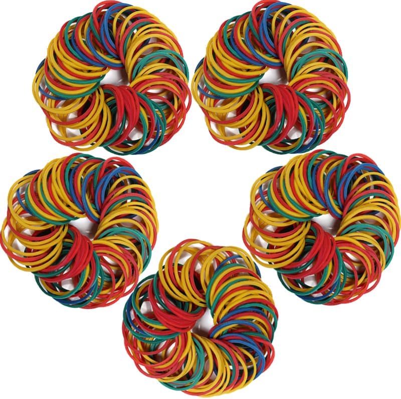 Rubber Bands Size#10 760pcs Elastic Rubber Band 1 inch Multicolour Rubber Bands for Office Supplies File Folders Money