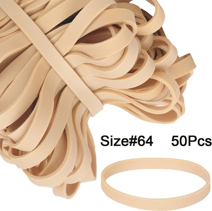 Rubber Bands Size #64, Elastic Band Beige 0.5bl about 110Pcs Wide Rubber Band For Office Home Supplies(3 1/2" x 1/4")