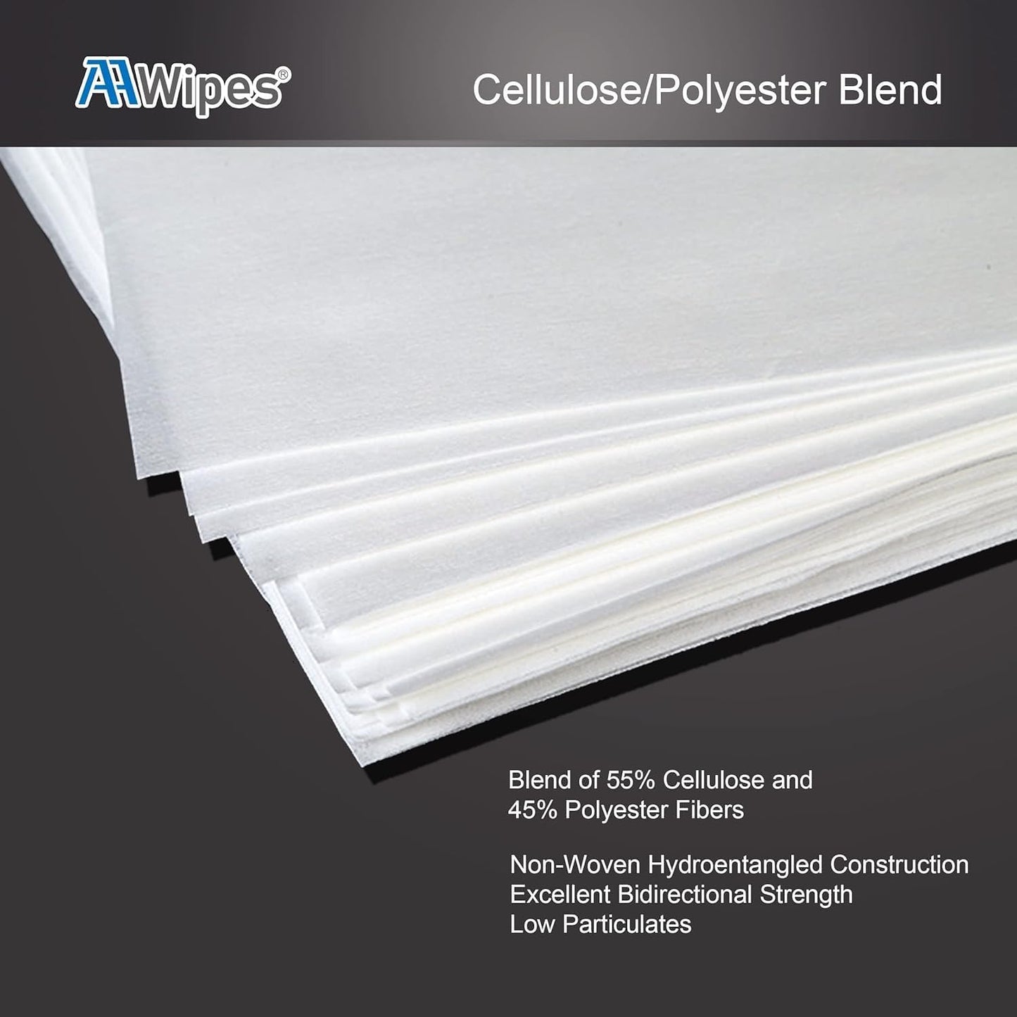 AAwipes Cleanroom Wipes 6" x 6" (Bag of 150 Pcs, Grade A, 68 GSM) Lint Free Wipes Cellulose/Polyester Wipers for Lab, Electronics, Pharmaceutics, Electronics, Printing (NW06806-150)