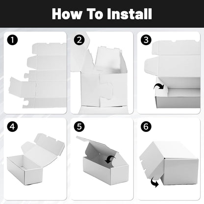 NUMINA 7 Pack 600 Card Storage Box Organizer for Trading Card Collection, Heavy Duty Sports Cardboard Box, Trading Gaming Cards Storage Box with Adjustable Dividers