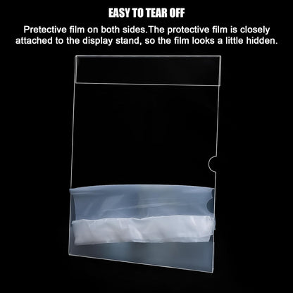 12pack 8.5 X 11 Wall Mount Acrylic Sign Holder with Tape, Clear Plastic Menu Holder, Unbreakable Table Sign Holder for Office, Restaurant, Store, School and Home Use with Notch