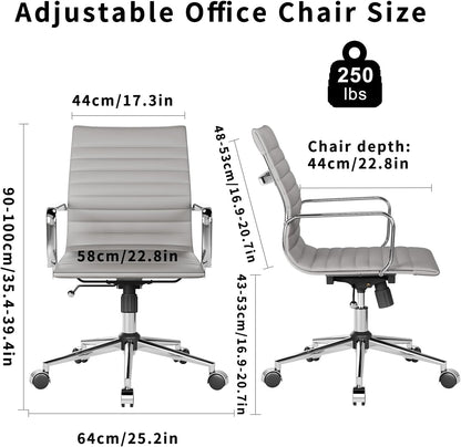Chair, Desk Computer Chair ，with Armrests ，Ergonomic Office Chair for Home and Office, 17.32 x 22.83 x 35.43 inches, Multiple Colors (Grey)