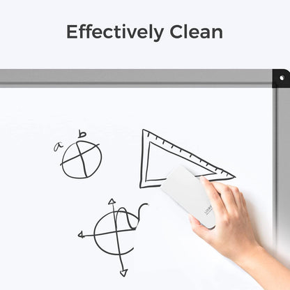 loukin Magnetic Dry Erase Eraser, Whiteboard Eraser, Glass Board Remover, 3.4 fl oz Whiteboard Cleaner Included, for Classroom, Home and Office Use (White)