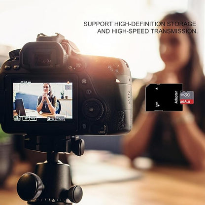 Two Memory Cards TF Card 32GB with Adapter, C10 U3 UHS-1 A1, for Camera/Smartphone/Drone/Dash Cam/Action Cam (2 x 32GB)