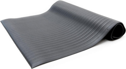 Anti Fatigue Floor Mat (Made in USA), 3 Feet Wide x 5 Feet Long x 5/8 Inches Thick, Ribbed Pattern Top, Black, Bevelled on All Four Sides, RoHS and REACH Compliant