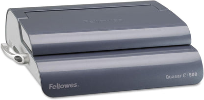 Fellowes 5216901 Quasar 500 Electric Comb Binding System, 16 7/8 x 15 3/8 x 5 1/8, Metallic Gray