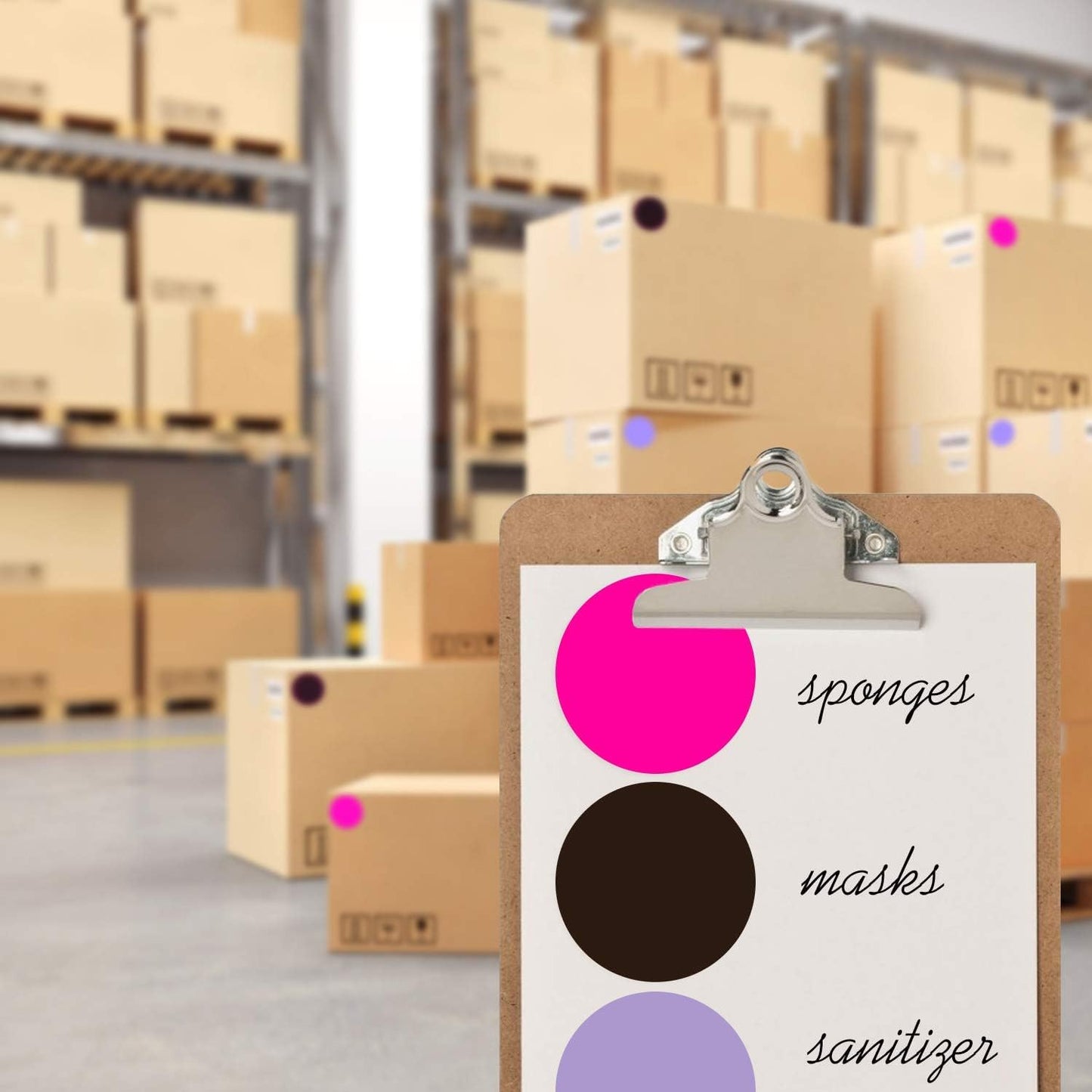 ChromaLabel 3 Inch Circle Sticker Labels, High Visibility Round Colored Stickers, Permanent Stickers - 500 Sticky Dots per Roll, Fluorescent Pink Label Sticker