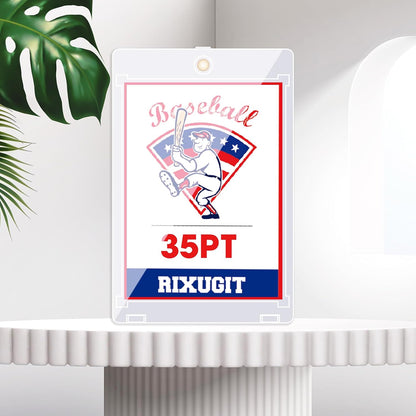 25-Pack Sleeved Card Magnetic Holders - 35pt Magnetic Card Case, Fits Sleeved Card First, One Touch Card Holder, Inner Size 2.63″×3.70″, Clear Hard Case for Trading Cards, Sports Card, Games Cards ﻿