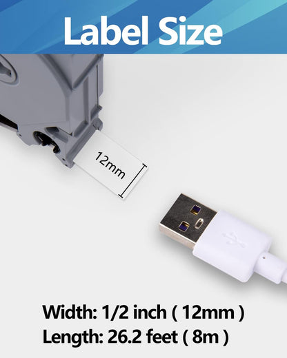 Weemay 3X Clear Label Tape Replacement for Brother Label Maker TZe Tz Tape 12mm 0.47 Laminated Clear TZe131 131 for PT H110BP D210 D220 P710BT P300BT D400 D200 H111 D600, 1/2 Inch x 26.2 Ft