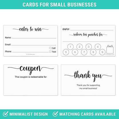 321Done Refer a Friend Card, Made in USA - 3.5x2 White, Customer Referral Discount Cards, Reward for Small Business Referrals Salon Spa - Set of 50