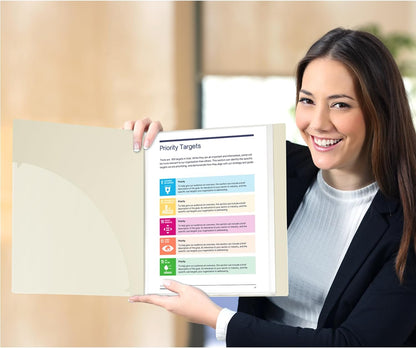 Dunwell Presentation Binder 24-Pocket, Displays 48 Pages, 8.5x11 Portfolio Binder with Plastic Sleeves, Storage and Organizer for Documents, Certificates, Projects, Photos (3 Pack, Ivory)