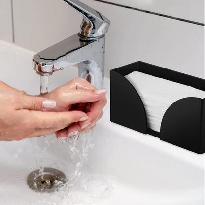 2Pack Paper Towel Dispenser Countertop, Black Acrylic Paper Towel Holder for Bathroom Folded Paper Towel Dispenser Clear Trifold Napkin Holder for Z-fold, C-fold, MultiFold Trifold - Home Kitchen