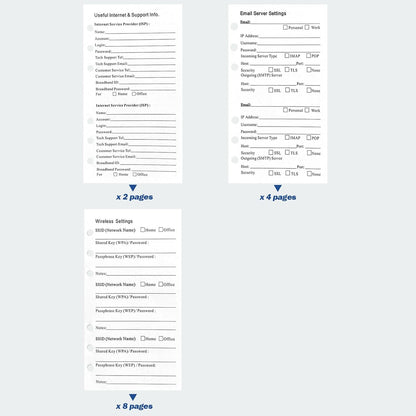 A6 Password Book Refill Pages, 576 Entries Space Password Replacement Pages - 216 Refills Page, Website Internet Logbook, 6.8in x 3.7in