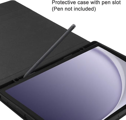 Keyboard Case for Samsung Galaxy Tab A9+/A9 Plus 11 Inch 2023 (SM-X210/X216/X218), Detachable Color Backlit Bluetooth Keyboard and Mouse, Slim Lightweight Stand Cover with Pen Holder (Black)