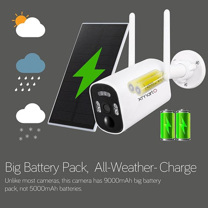 xmartO WiFi 6 Long Range Wire-Free Solar Home Security Camera System Wireless, 8-Set 4MP QHD CCTV Camera Kit with 4K 10CH Expandable WiFi NVR (Suitable for Indoors/Outdoors)