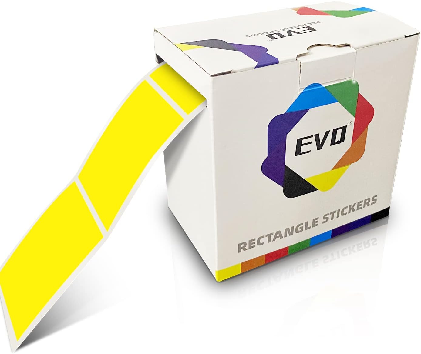 Yellow Rectangle Sticker Labels 3×2 Inch Vinyl Stickers Color Coding Name Tags Roll Removable Waterproof 300 per Dispenser Box