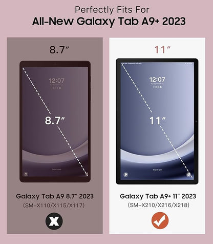 TiMOVO Case for Samsung Galaxy Tab A9+/A9 Plus 11" 2023, Slim Soft TPU Translucent Frosted Back Protective Cover for Galaxy Tab A9+ Tablet SM-X210/X216/X218, Auto Wake/Sleep, Wine Red