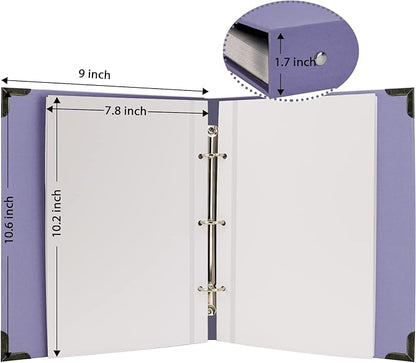 Vienrose Photo Album Self Adhesive 40 Pages Hardcover DIY 3 Ring Scrapbook Photo Albums for Kids Wedding Baby Family Purple
