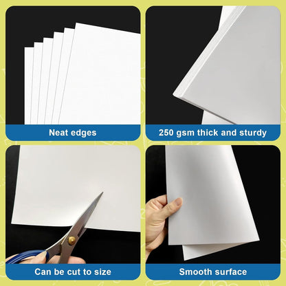 50 Pcs Poster Board 22" x 28" White Poster Paper Bulk, ROOKEA 250 GSM Vision Board for School Arts Craft Projects Presentations Drawing Scrapbooking Blank Graphic Display Office Supplies