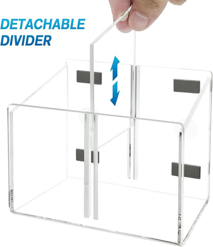 Magnetic Dry Erase Marker Holder, Clear Acrylic Magnetic Pen Marker Holder for Whiteboard, Fridge, Office, Home, Locker