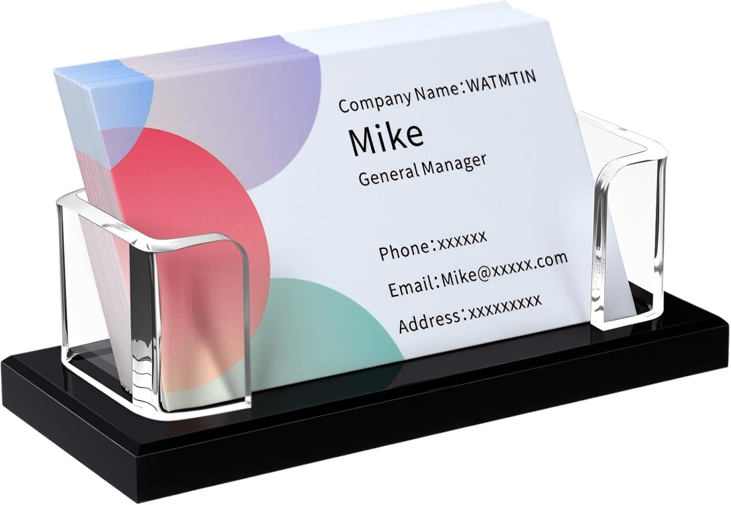 1 Pcs Acrylic Business Card Holder, Clear Black Acrylic Card Holder, Business Cards Display Stand for Women and Men Desk Accessories Office Home Exhibition , 1 Slot (1)