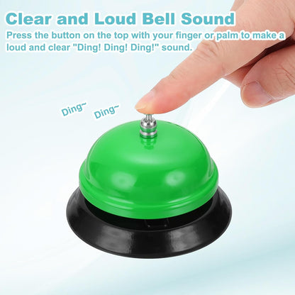 uxcell Desk Service Call Bell, 3.35 Inch Metal Dinner Service Bell Ring for Hotel Restaurant Reception Area and Wedding Party Events, Green