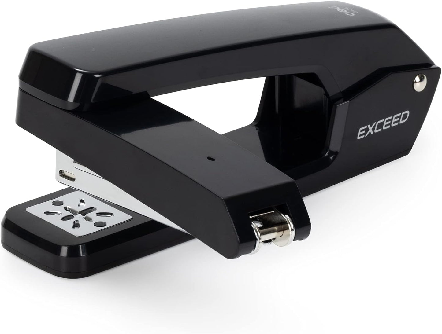 Deli Swing-Arm Swivel Stapler, 25 Sheet Capacity, 360 Degree Rotate Desktop Staplers for Booklet or Book Binding, Black