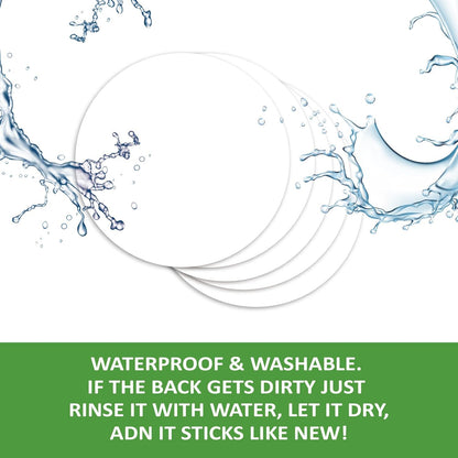 SVNOOC Multi-Use Dry Erase Labels Sticky Notes Reusable Stickers for Wall Desk Fridge Classroom Office Home and More, Message Board with 2 Markers (5" in Circle White), 12 Pack