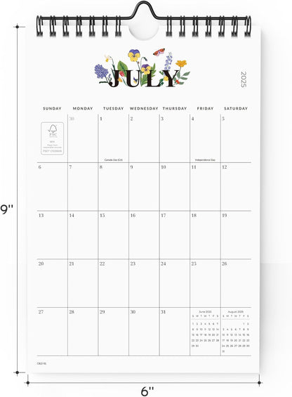Cabbrix Mini Calendar 2025-2026 Wall Calendar, 18 Months Calendar Runs from July 2025 to December 2026, Small Vertical 6 x 9 Inch Monthly Planner for School Office Home Organizing