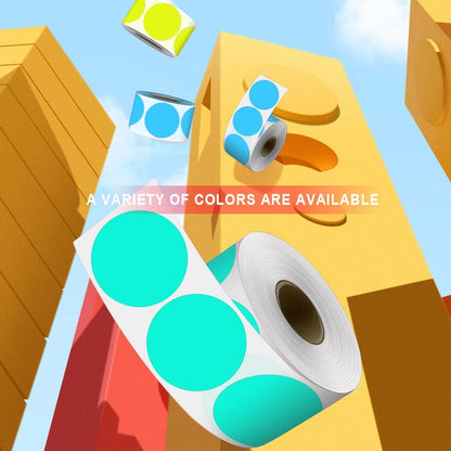 PARLAIM 3" Color Coding Label, 500 PCS Aqua Colored Circle Dot Stickers for Moving Box, Permanent Adhesive Sticker Easy to Write