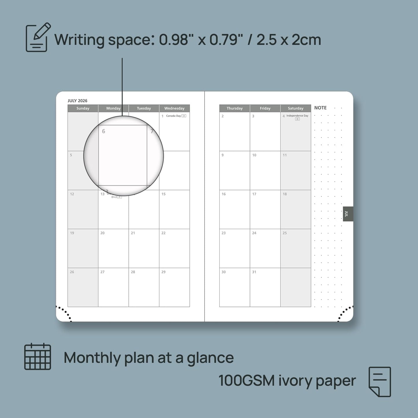 POPRUN 2026 Planner (Pocket Size 4''x 6.25'' Hardcover) - Small Calendar for Purse with Hourly Schedule & Vertical Weekly Layout, Monthly Calendars, 100 GSM - Orange