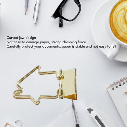 15Pcs Clips, Small Paper Clamps Metal Paper Clips Stationery Photo File Picture Bag Clip Clamp for Office Home House Shaped Handle