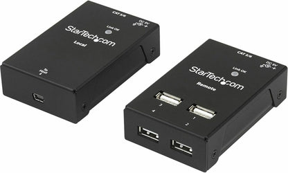 StarTech.com 4-Port USB 2.0 Extender - 130ft (40m) USB Over Cat5/Cat6 Extender - Compact USB 2.0 Over Ethernet Extender, TAA (USB2004EXTV)