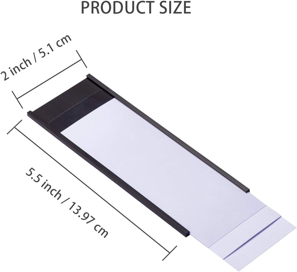 Eeoyu Magnetic Label Holders with Magnets Magnetic Data Card Holders with Clear Plastic Protectors for Metal Shelf, Whiteboard, Set of 30 (2 x 5.5 Inch)