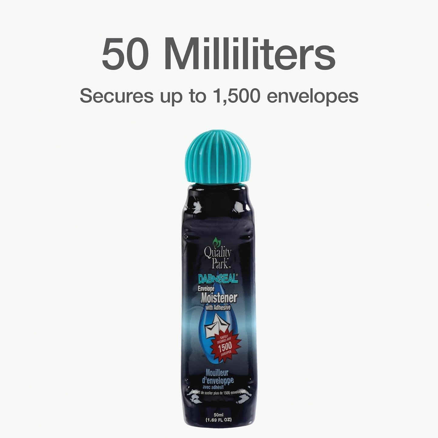 Quality Park Bulk Dab-N-Seal Envelope Moistener with Adhesive, for Securely Sealing Envelopes, Paper Crafts & More, 50mL Bottles, 12 Pack (QUA46062)