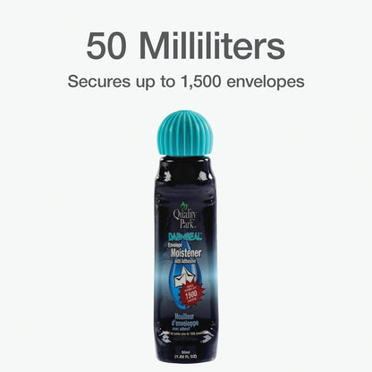 Quality Park Bulk Dab-N-Seal Envelope Moistener with Adhesive, for Securely Sealing Envelopes, Paper Crafts & More, 50mL Bottles, 12 Pack (QUA46062)