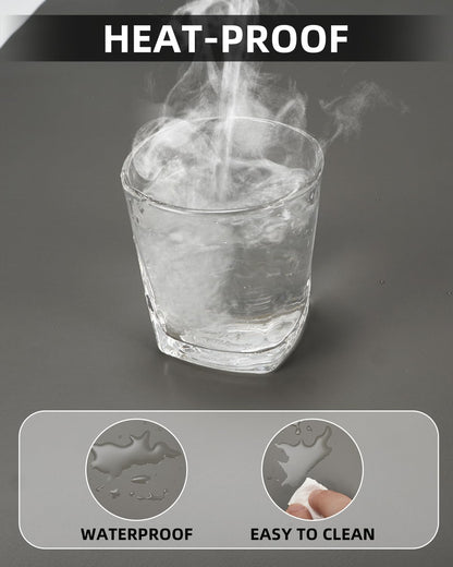 Leather Desk Pad Protector,48"x 17"Desk Mat Large, Mouse Pad, Non-Slip PU Leather Desk Blotter,Waterproof Desk Pad for Office/Home(Dark Grey)