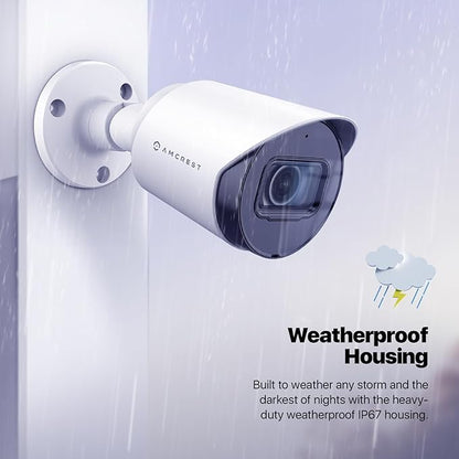 Amcrest Full HD 1080P Bullet Outdoor Security Camera (Quadbrid 4-in1 HD-CVI/TVI/AHD/Analog), 2-Megapixel, 98ft Night Vision, 2.8mm Lens 129° Viewing Angle, White (AMC1080BC28-W)