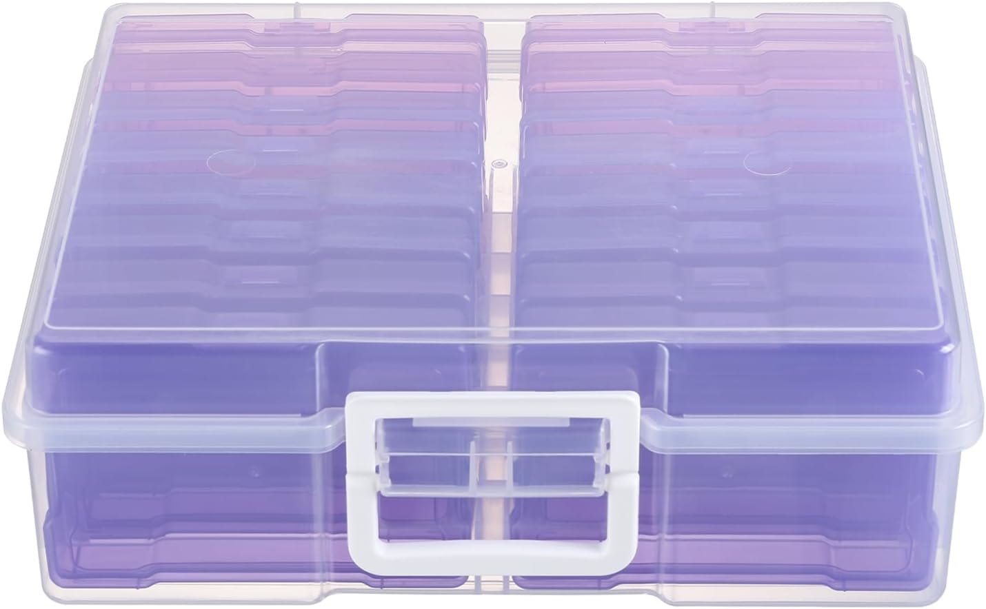 novelinks Photos Organizer - 4" x 6" Photo Storage Box with Handle - 16 Inner Cases - Purple Gradient