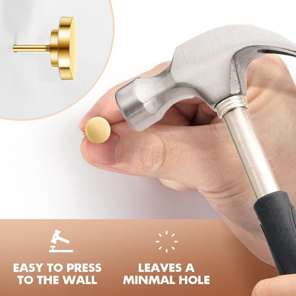 30 Pieces Gold Push Pins, Gold Decorative Thumb Tacks, Metal Push Pins for Wall, Thumbtacks for Wall, Push Pins for Bulletin Board, Picture Hanging Nails, Poster Tack, Wall Tacks for Hanging