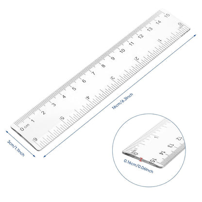 Zonon 100 Pcs 6 Inch Rulers Bulk Clear Plastic Flexible Straight Rulers with Inches and Centimeters First Day of School Gift for Students Back to School Office Supplies